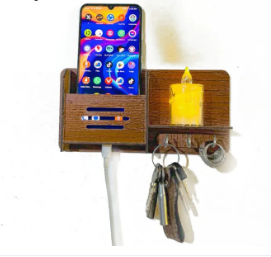 Wooden Home Tree Mobile and Keys Holder