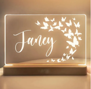 3d Butterfly with name illusion lamp